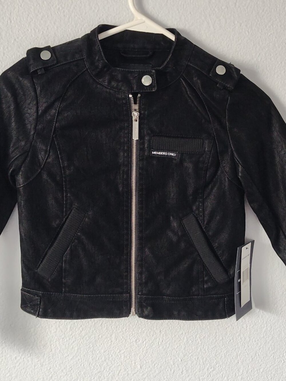 Boys faux leather black jacket size 6x